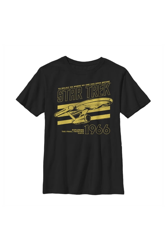 Boy's Star Trek: The Original Series Exploring Final Frontier Since 1966 Graphic Tee Black Large