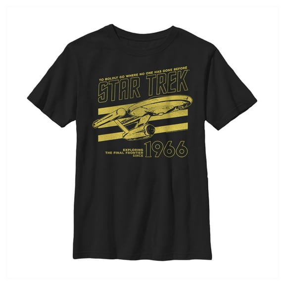 Boy's Star Trek: The Original Series Exploring Final Frontier Since 1966 Graphic Tee Black Small