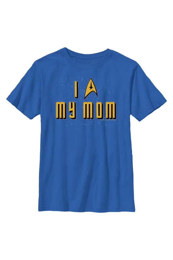 Boy's Star Trek: The Original Series Love My Trek Mom Graphic Tee Royal Blue Small