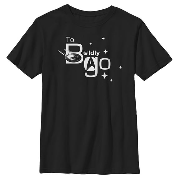 Boy's Star Trek: The Original Series To Boldly Go Shine Graphic Tee Black X Large