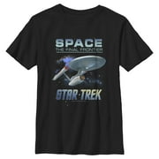 Boy's Star Trek: The Original Series USS Enterprise Space The Final Frontier Graphic Tee Black X Large
