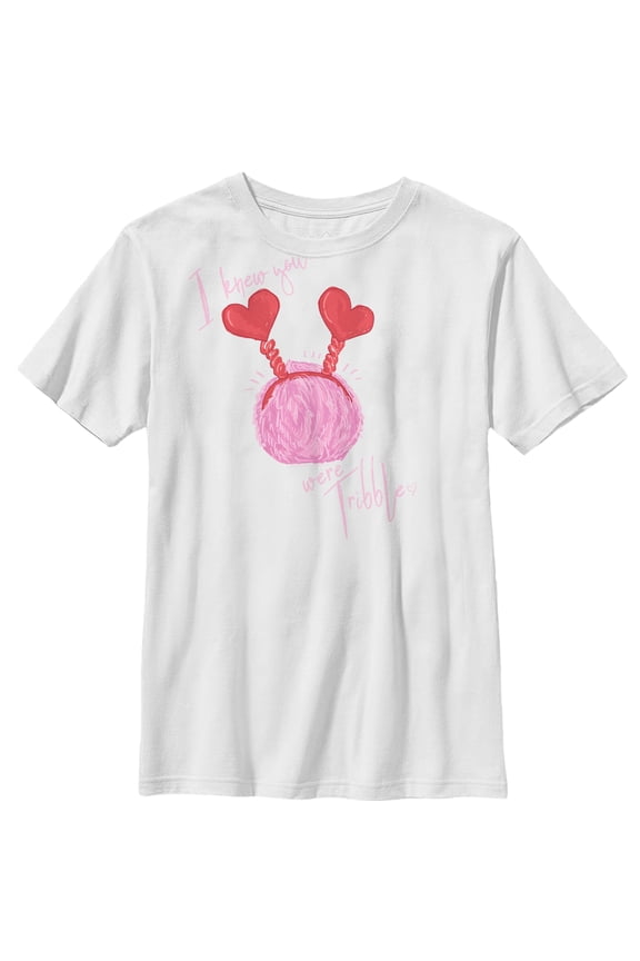 Boy's Star Trek Valentine I Knew You Were Tribble Graphic Tee White Small