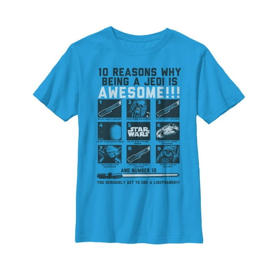 Boy's Star Wars 10 Reasons Being a Jedi  Graphic Tee Turquoise X Small