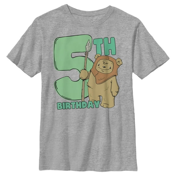 Boy's Star Wars 5th Birthday Cute Ewok  Graphic T-Shirt