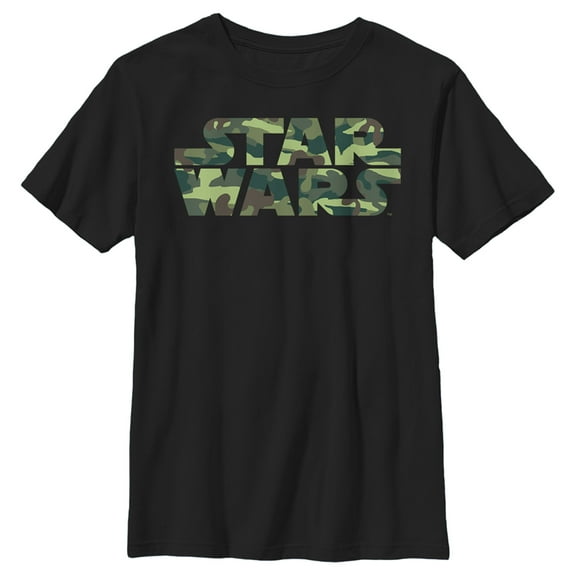 Boy's Star Wars: A New Hope Camo Logo Graphic Tee Black Medium