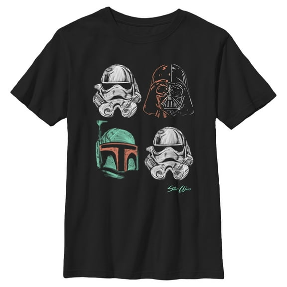 Boy's Star Wars: A New Hope Chalk Masks Graphic Tee Black Small