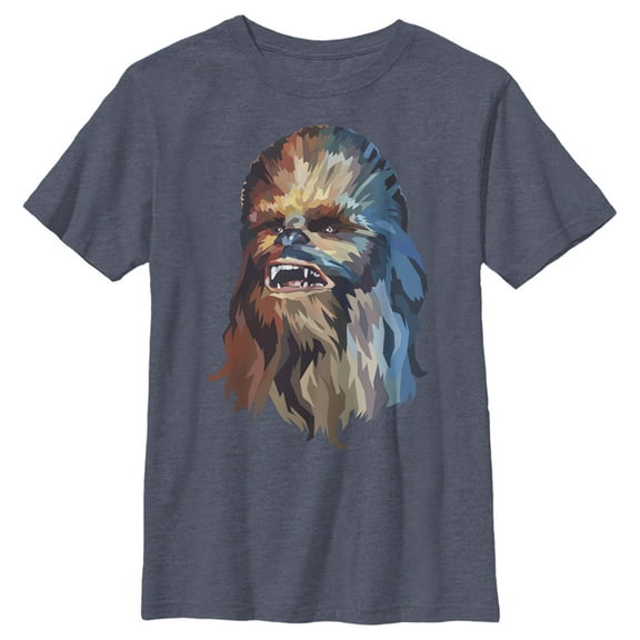 Boy's Star Wars: A New Hope Chewbacca Art Graphic Tee Navy Blue Heather Small