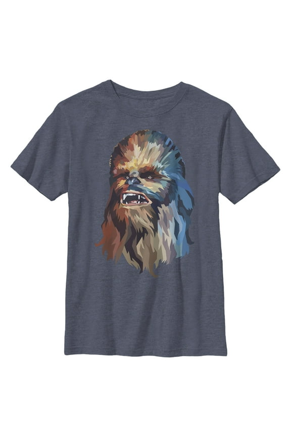 Boy's Star Wars: A New Hope Chewbacca Art Graphic Tee Navy Blue Heather X Large