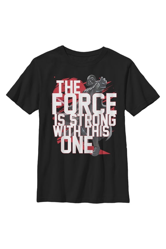 Boy's Star Wars: A New Hope Darth Vader The Force is Strong with this One Graphic Tee Black Medium