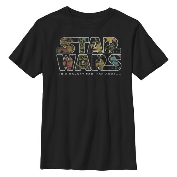 Boy's Star Wars: A New Hope Faces Filled Logo  Graphic T-Shirt
