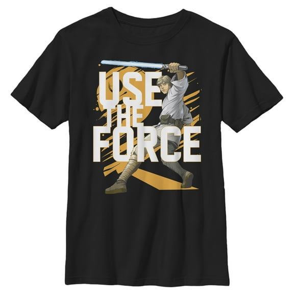 Boy's Star Wars: A New Hope Luke Skywalker Use the Force Graphic Tee Black X Small