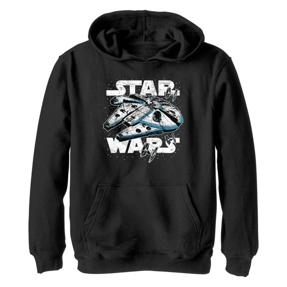 Boy's Star Wars: A New Hope Millennium Falcon Logo Pull Over Hoodie