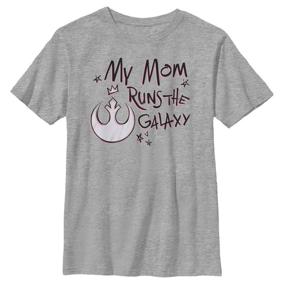 Boy's Star Wars: A New Hope Mother's Day Mom Runs Galaxy Graphic Tee Athletic Heather Large