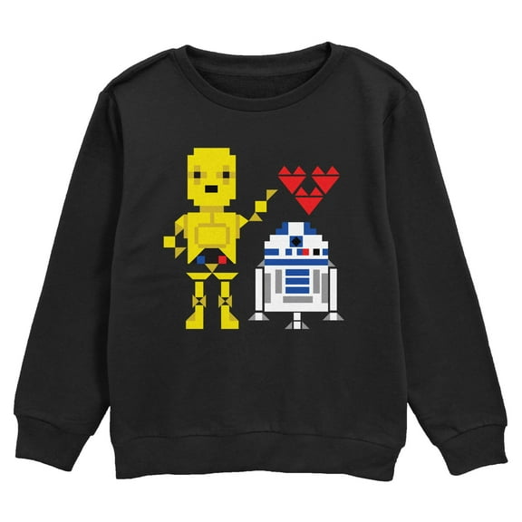 Boy's Star Wars: A New Hope Pixel Droid Love  Sweatshirt