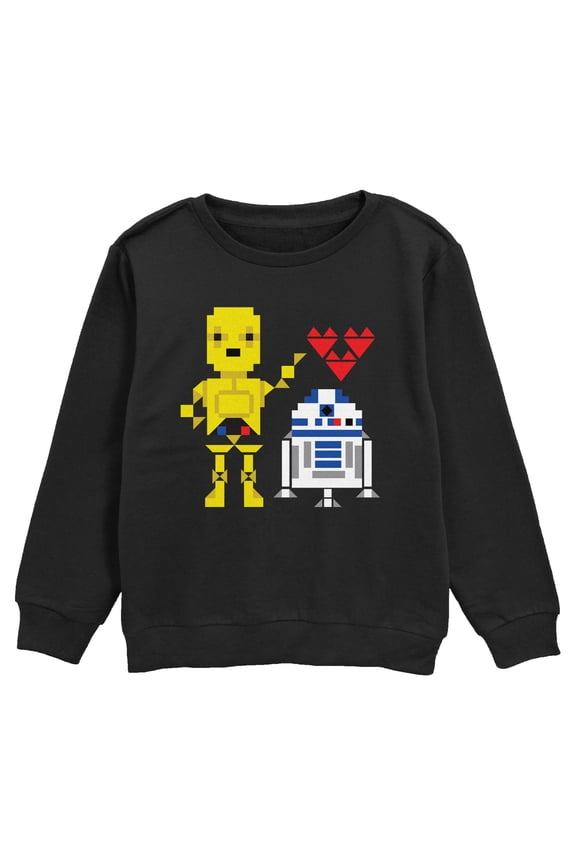 Boy's Star Wars: A New Hope Pixel Droid Love  Sweatshirt