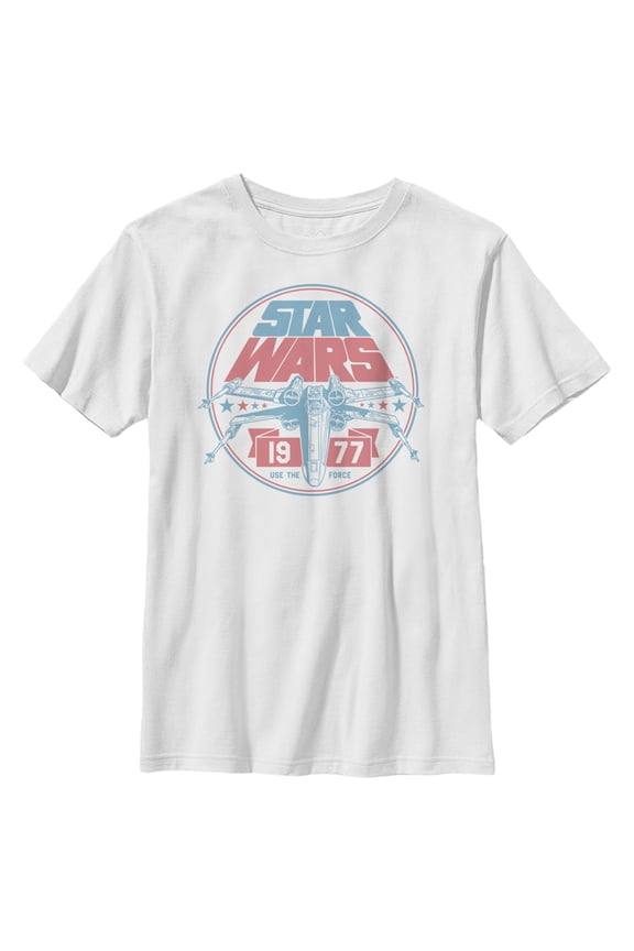 Boy's Star Wars: A New Hope X-Wing Fighter 1977 Use the Force Graphic Tee White X Large