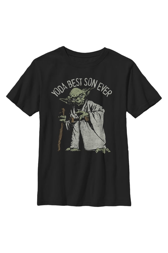 Boy's Star Wars: A New Hope Yoda Best Son Ever Graphic Tee Black Small