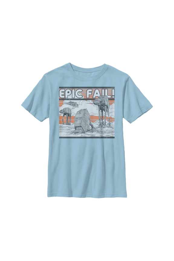 Boy's Star Wars AT-AT Epic Fail Graphic Tee Light Blue X Small