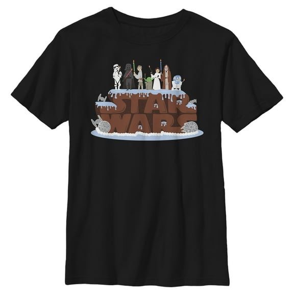 Boy's Star Wars Birthday Cake Logo  Graphic T-Shirt