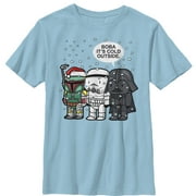 Boy's Star Wars Boba It's Cold Outside Graphic Tee Light Blue Medium