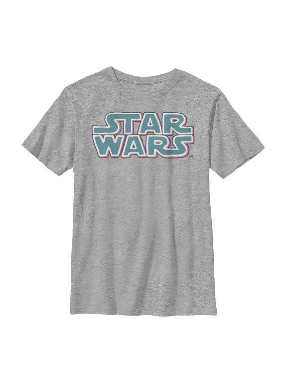 Boy's Star Wars Bubble Logo Scrawl Graphic Tee Athletic Heather Medium