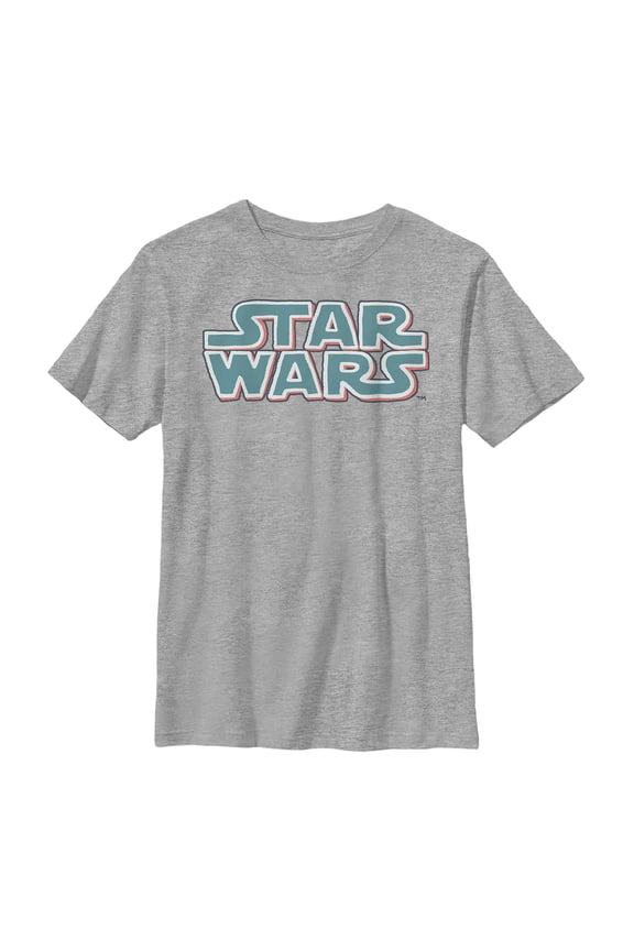 Boy's Star Wars Bubble Logo Scrawl Graphic Tee Athletic Heather Medium