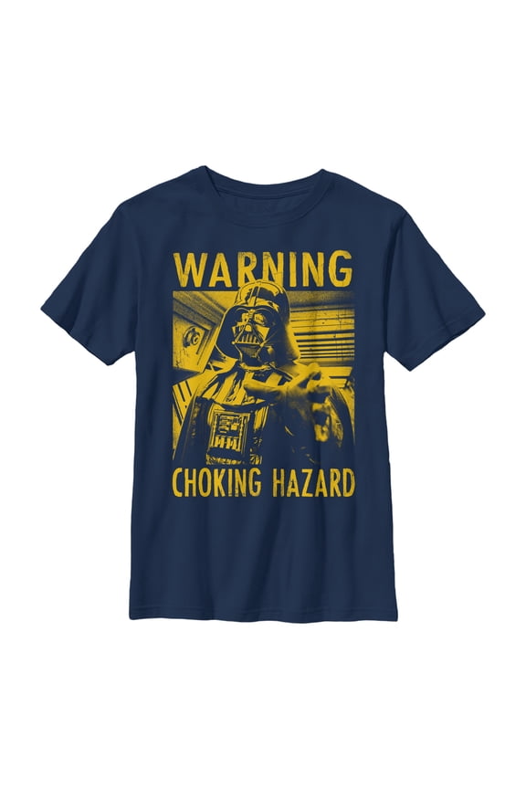 Boy's Star Wars Choking Hazard Graphic Tee Navy Blue Medium