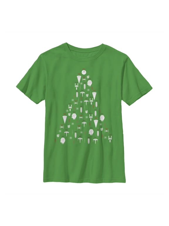 Boy's Star Wars Christmas Galactic Ornaments Graphic Tee Kelly Green X Large