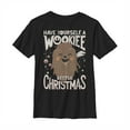 thumbnail image 1 of Boy's Star Wars Christmas Have Yourself a Wookie Graphic Tee Black Medium, 1 of 4