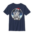 thumbnail image 1 of Boy's Star Wars Christmas R2-D2 Santa Hat Graphic Tee Navy Blue Small, 1 of 3