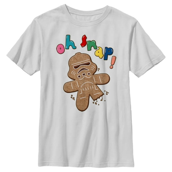 Boy's Star Wars Christmas Stormtrooper Snap Graphic Tee White Small