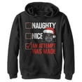 thumbnail image 1 of Boy's Star Wars Christmas Vader Attempt Made  Pull Over Hoodie Black X Large, 1 of 4
