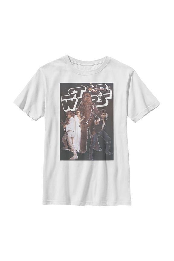 Boy's Star Wars Classic Movie Poster Scene Graphic Tee White Large