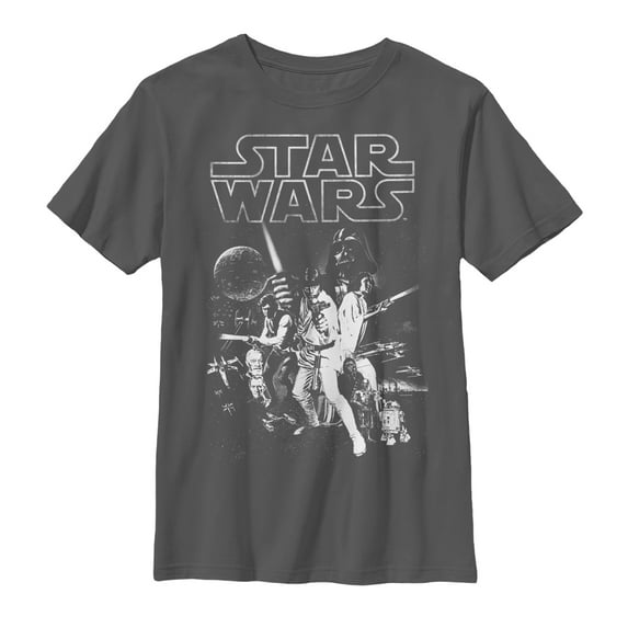 Boy's Star Wars Classic Poster Graphic Tee Charcoal Medium