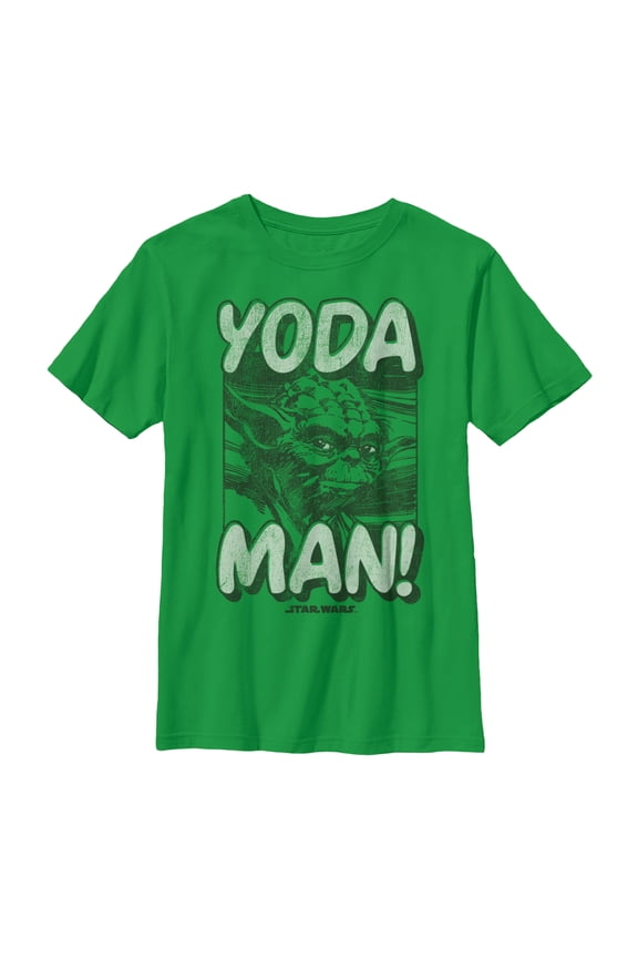 Boy's Star Wars Classic Yoda Man Graphic Tee Kelly Green Large