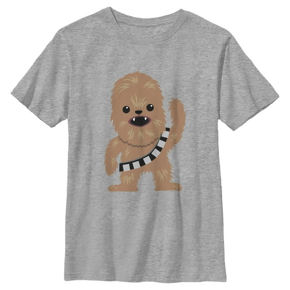 Boy's Star Wars Cute Chewbacca Cartoon Graphic Tee Athletic Heather Medium