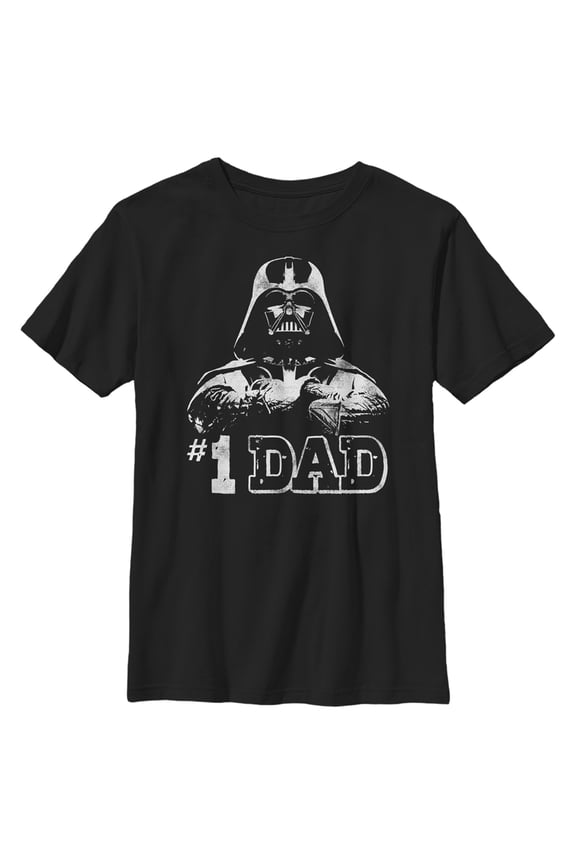 Boy's Star Wars Darth Vader #1 Dad  Graphic Tee Black Medium