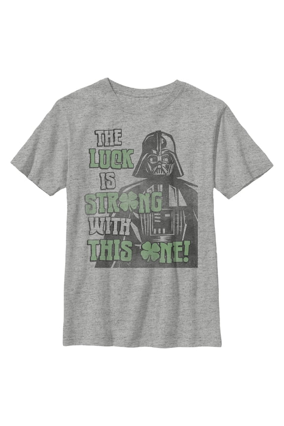 Boy's Star Wars Darth Vader Luck Graphic Tee Athletic Heather Large