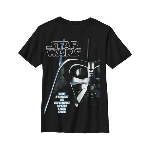 Boy's Star Wars Darth Vader Strong Force  Graphic Tee Black X Large