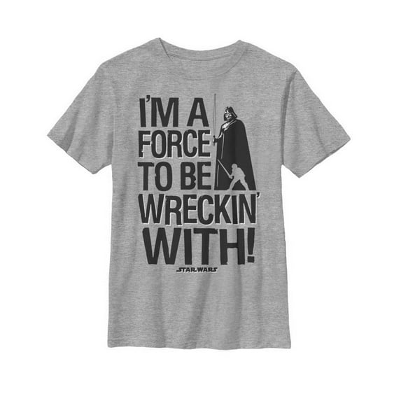Boy's Star Wars Darth Vader Wreckin' With Graphic Tee Athletic Heather Large