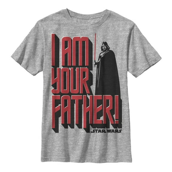 Boy's Star Wars Darth Vader is the Father  Graphic Tee Athletic Heather X Large