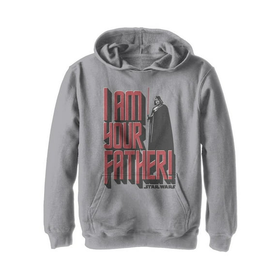 Boy's Star Wars Darth Vader is the Father Pull Over Hoodie Athletic Heather Medium