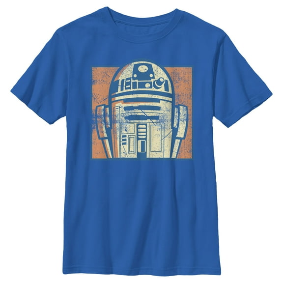 Boy's Star Wars Distressed R2-D2 2  Graphic Tee Royal Blue Large