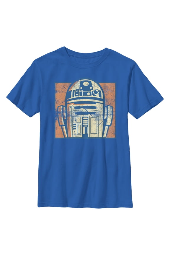 Boy's Star Wars Distressed R2-D2 2 Graphic Tee Royal Blue X Large