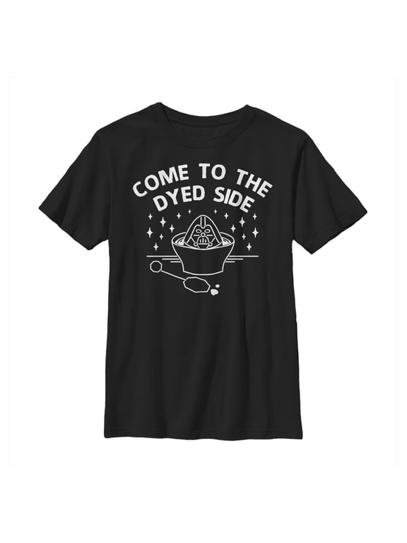 Boy's Star Wars Easter Come To The Dyed Side Text Graphic Tee Black Large