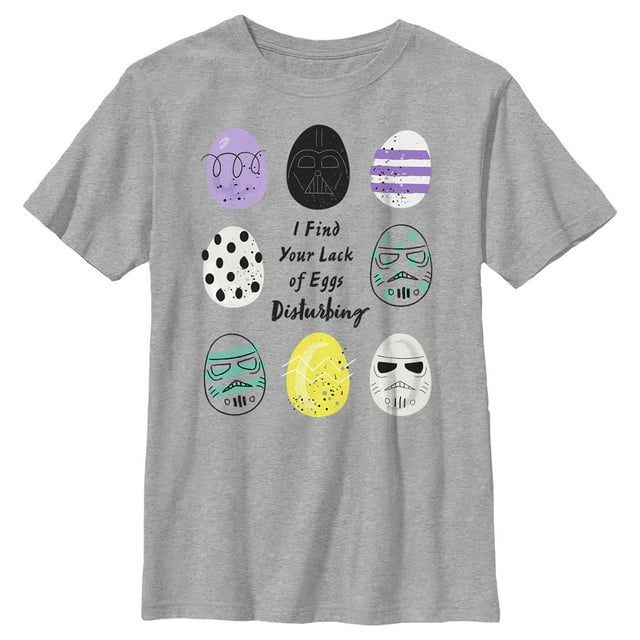 Boy's Star Wars Easter Darth Vader I Find your Lack of Eggs Disturbing Graphic Tee Athletic Heather X Large