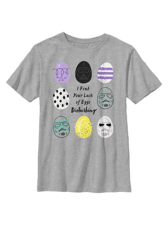 Boy's Star Wars Easter Darth Vader I Find your Lack of Eggs Disturbing Graphic Tee Athletic Heather X Large
