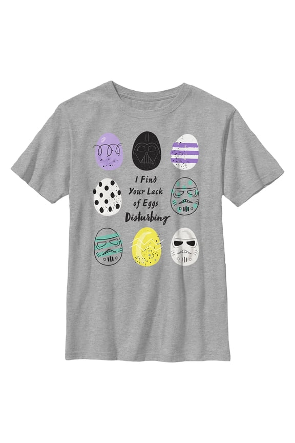 Boy's Star Wars Easter Darth Vader I Find your Lack of Eggs Disturbing Graphic Tee Athletic Heather Large