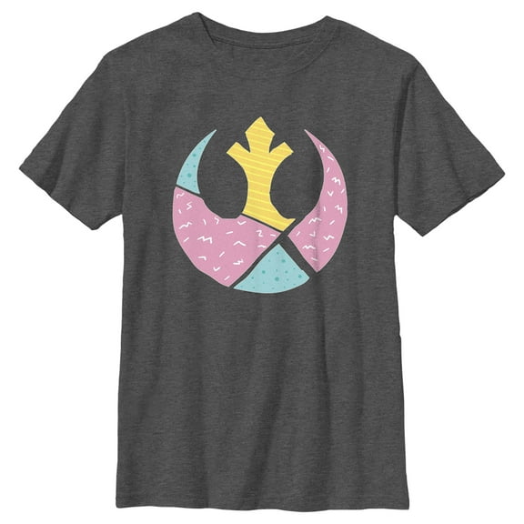 Boy's Star Wars Easter Egg Rebel Alliance Logo  Graphic Tee Charcoal Heather Small