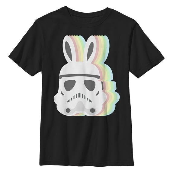 Boy's Star Wars Easter Stormtrooper Pastel Easter Ears Graphic Tee Black Large